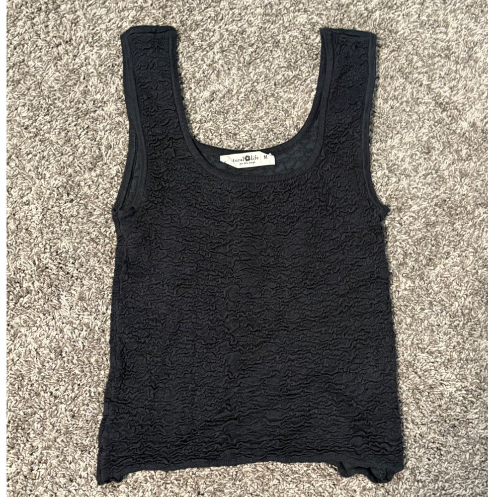Natural Life Womens Popcorn Texture Tank Top Scoop Neck Size Medium